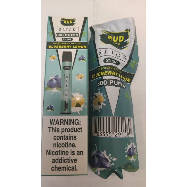 Bud Vape Slick  - 800 puffs - Blueberry Lemon [CLEARANCE]