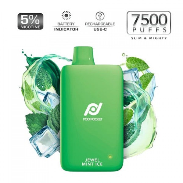 Pod Pocket Disposables [7500 Puffs] - Jewel Mint Ice