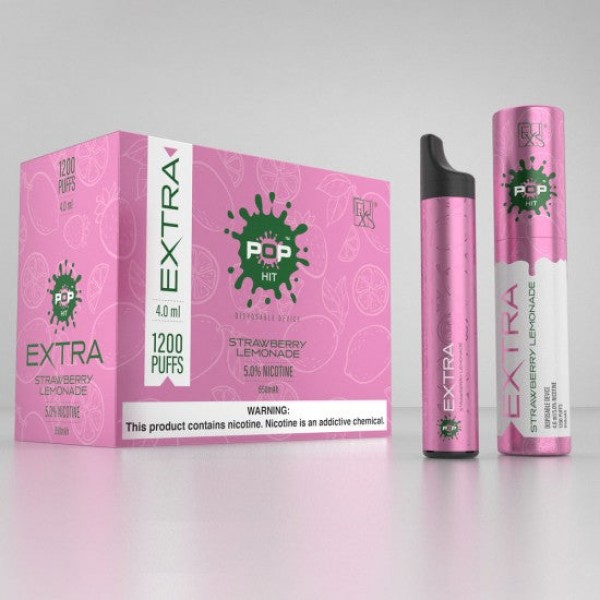 Pop Xtra Disposables 5% 1200 puffs - Strawberry Le...