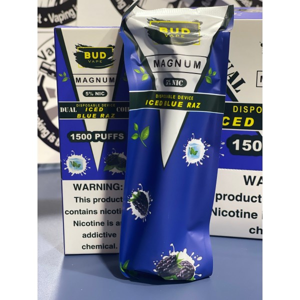 Bud Vape Magnum [Dual Coil] - 1500 Puffs - Blue Ra...