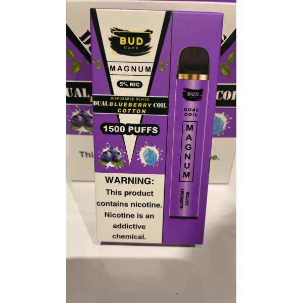 Bud Vape Magnum [Dual Coil] - 1500 Puffs - Blueber...