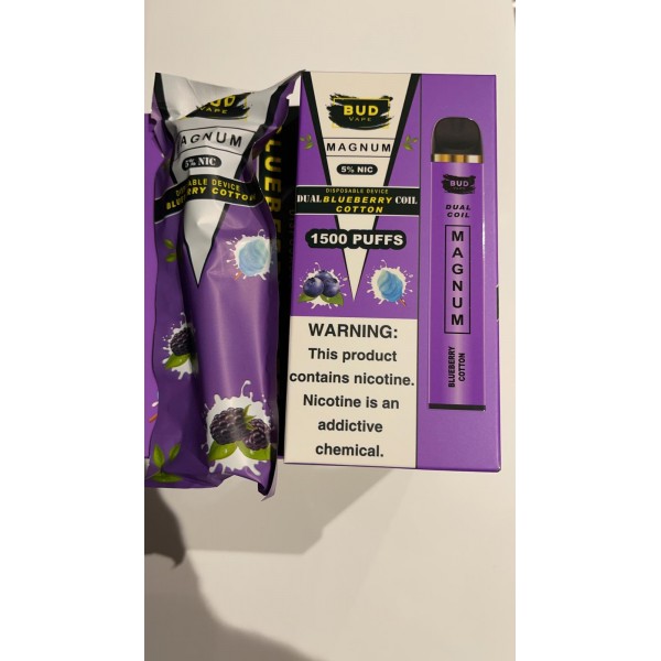 Bud Vape Magnum [Dual Coil] - 1500 Puffs - Blueberry Cotton [CLEARANCE]