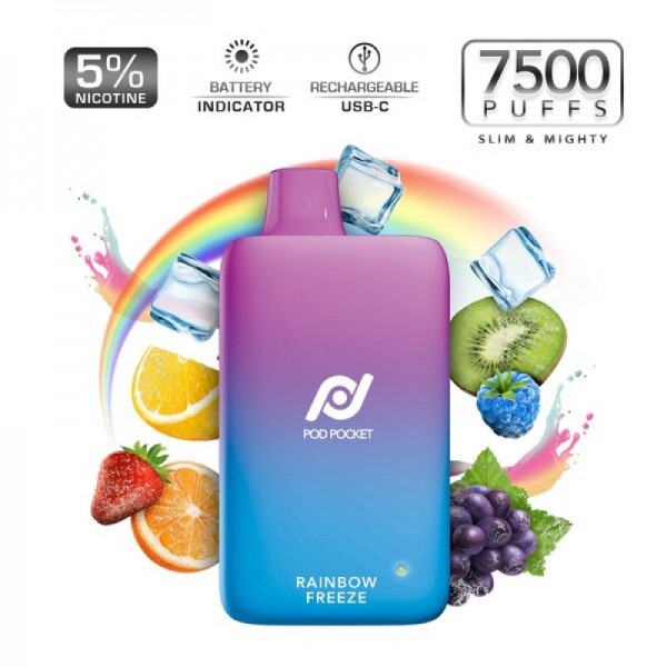 Pod Pocket Disposables [7500 Puffs] - Rainbow Freeze