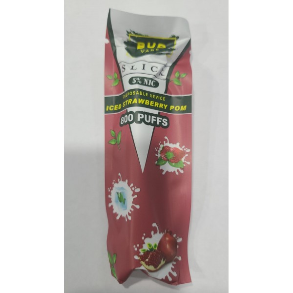 Bud Vape Slick  - 800 puffs - Iced Strawberry Pomegranate [CLEARANCE]