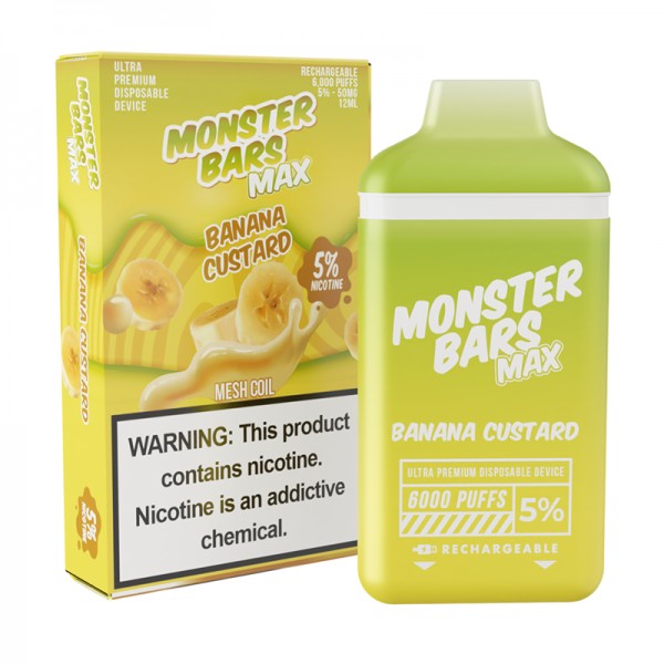 Monster Bars Max [6000 PUFFS] - Banana Custard