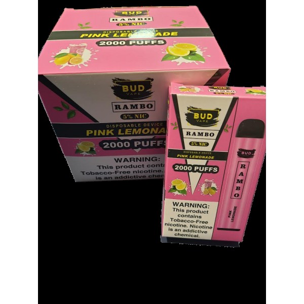 Bud Vape RAMBO Pink Lemonade 2000 puffs [CLEARANCE...